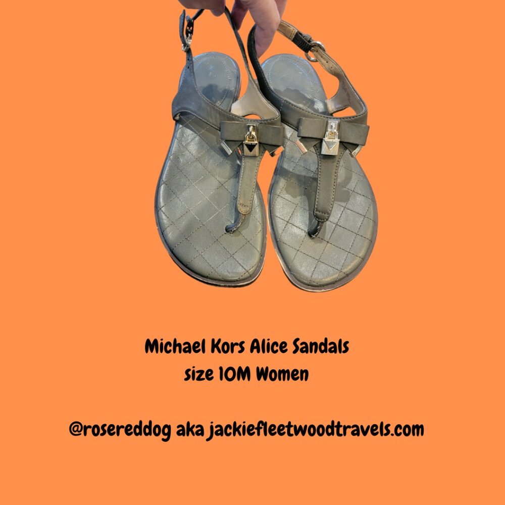 MICHAEL Michael Kors Alice Leather Post Toe Sandals Brown